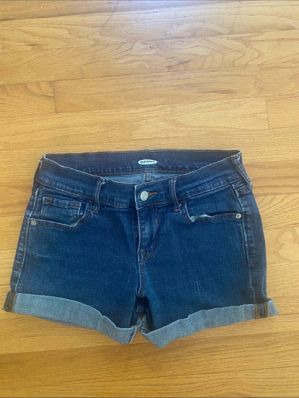 Old Navy Dark Blue Roll-Cuff Denim Shorts